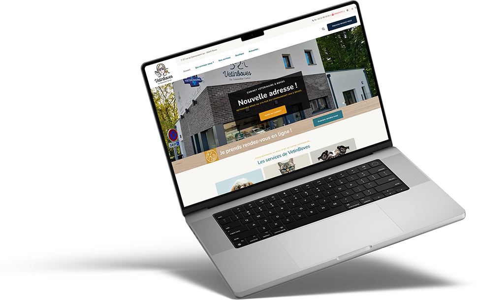 Page d'accueil de la Clinique veterinaire Vetinboves