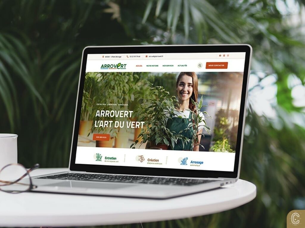 Page d'accueil pour le site d'Arrovert