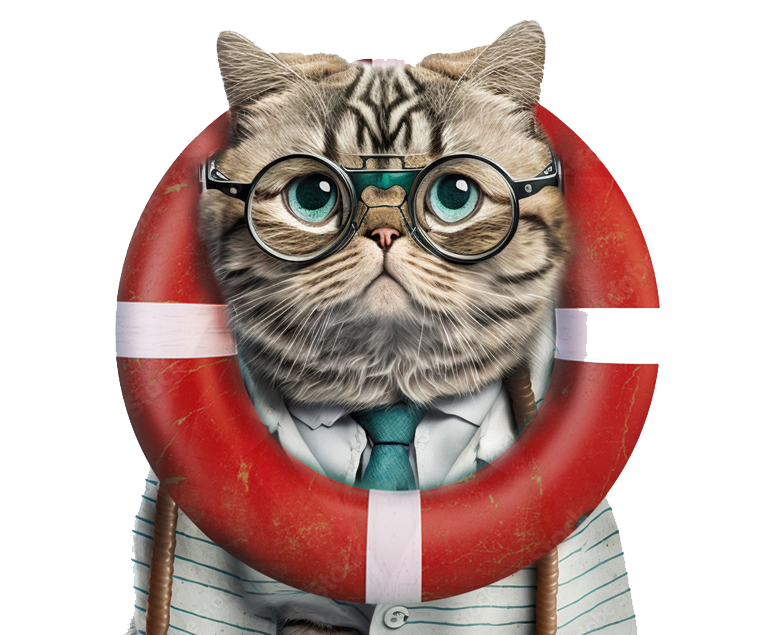 Illustration d'un chat avec une boué