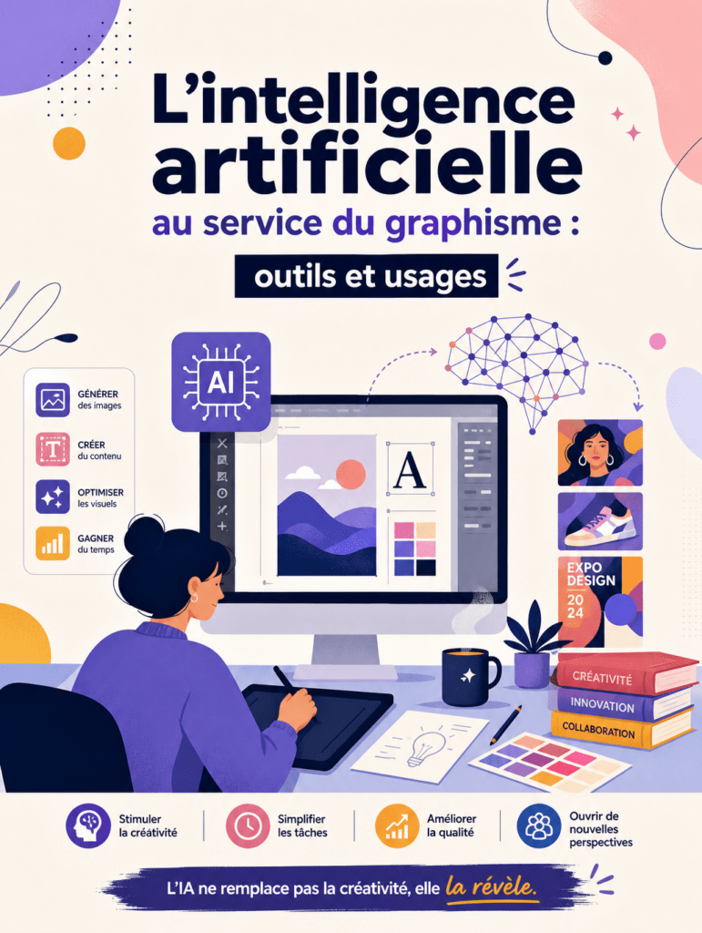 Infographie sur l'intelligence artificielle au service du graphisme